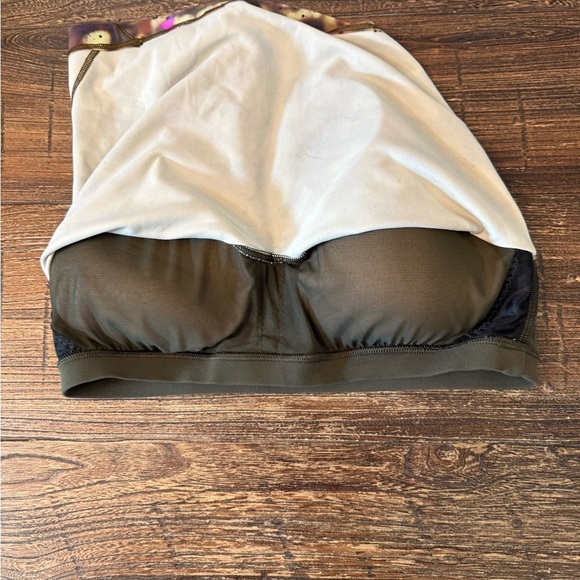 LULULEMON Khaki Green & Multicolor ALIGN Cropped Tank Sports Bra Size 8 - Picture 6 of 8